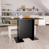 Mesa de comedor de madera contrachapada negro 110x60x75 cm