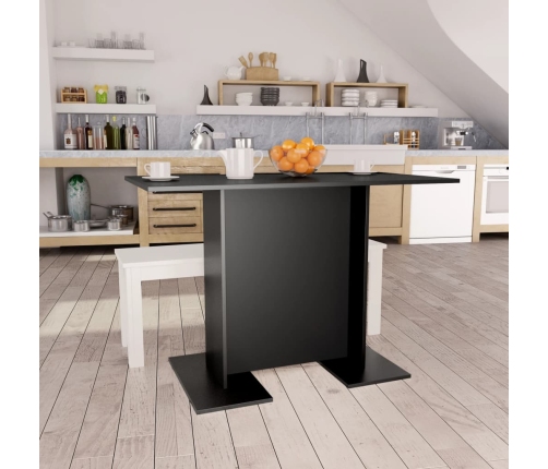 Mesa de comedor de madera contrachapada negro 110x60x75 cm