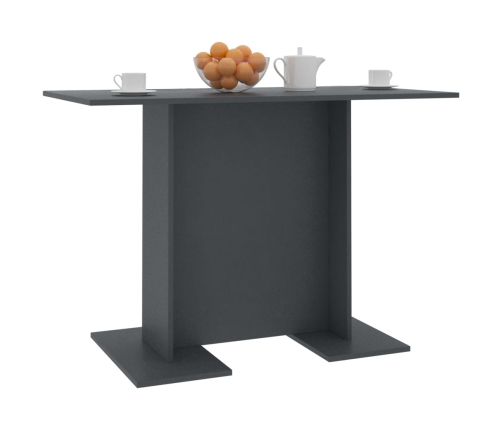 Mesa de comedor de madera contrachapada gris 110x60x75 cm