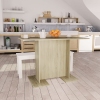 vidaXL Mesa de comedor madera contrachapada roble sonoma 110x60x75cm