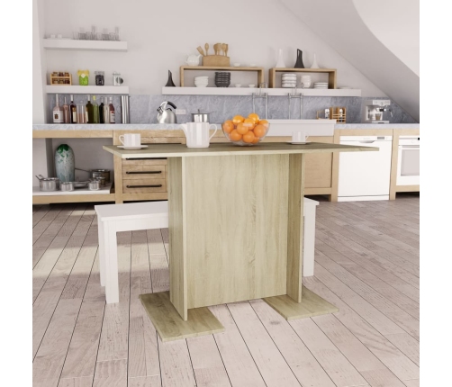 vidaXL Mesa de comedor madera contrachapada roble sonoma 110x60x75cm