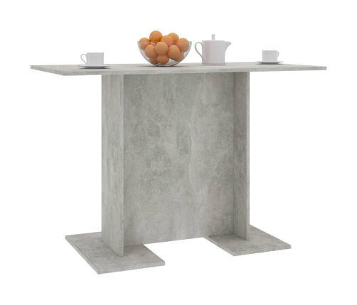 vidaXL Mesa de comedor de madera gris hormigón 110x60x75 cm