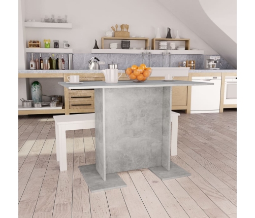 vidaXL Mesa de comedor de madera gris hormigón 110x60x75 cm