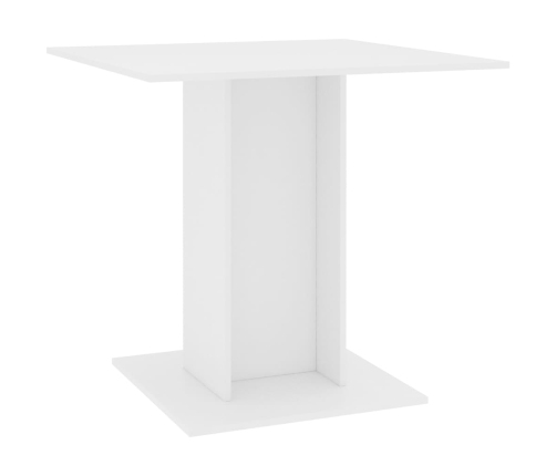 vidaXL Mesa de comedor de madera contrachapada blanco 80x80x75 cm