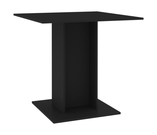 Mesa de comedor de madera contrachapada negro 80x80x75 cm