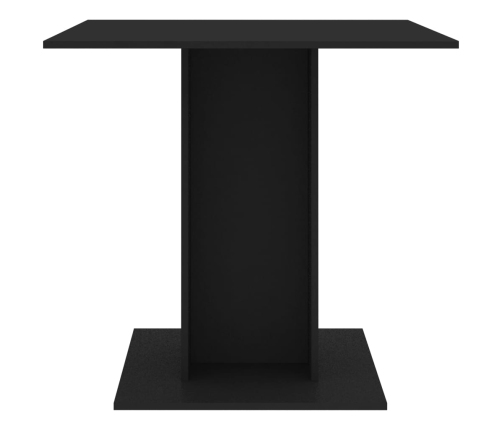 Mesa de comedor de madera contrachapada negro 80x80x75 cm