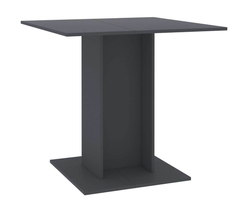 Mesa de comedor de madera contrachapada gris 80x80x75 cm