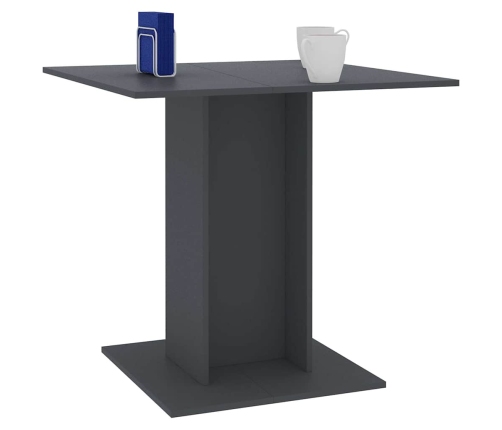 Mesa de comedor de madera contrachapada gris 80x80x75 cm