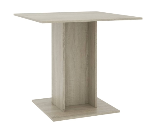 Mesa de comedor de madera contrachapada color roble 80x80x75 cm