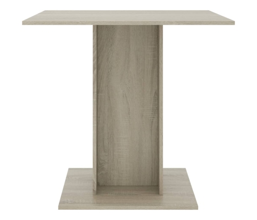 Mesa de comedor de madera contrachapada color roble 80x80x75 cm