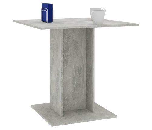 Mesa de comedor madera contrachapada gris hormigón 80x80x75 cm