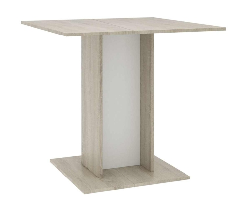 Mesa de comedor madera contrachapada blanco roble 80x80x75 cm