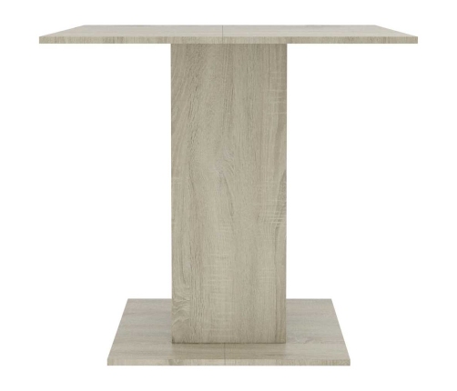 Mesa de comedor madera contrachapada blanco roble 80x80x75 cm