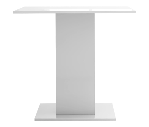 vidaXL Mesa de comedor madera contrachapada blanco brillo 80x80x75 cm