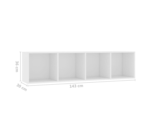 vidaXL Estantería/mueble para TV blanco 143x30x36 cm