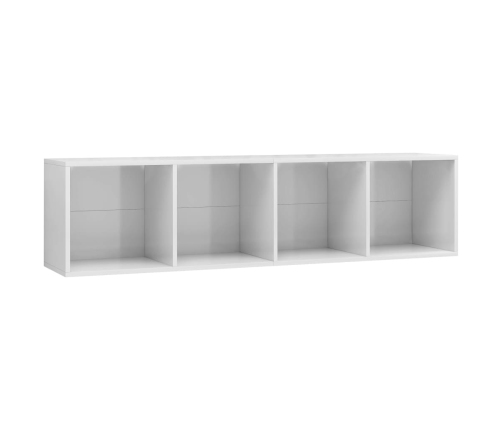 vidaXL Estantería/mueble de TV blanco brillo 143x30x36 cm