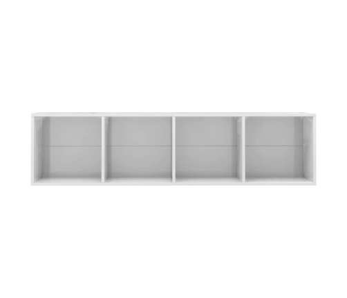 vidaXL Estantería/mueble de TV blanco brillo 143x30x36 cm