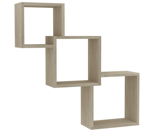 vidaXL Estante de pared de cubo contrachapada color roble 68x15x68cm