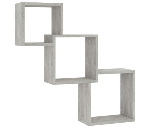 Estante pared cubo madera ingeniería gris hormigón 68x15x68 cm