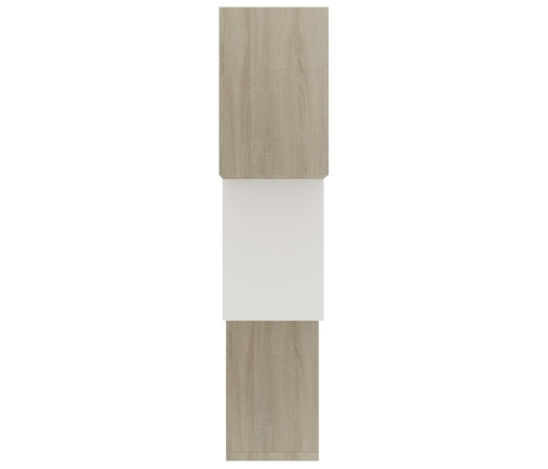 vidaXL Estante pared de cubo contrachapada blanco roble 68x15x68 cm