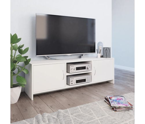 Mueble para TV madera contrachapada blanco 120x30x37,5 cm