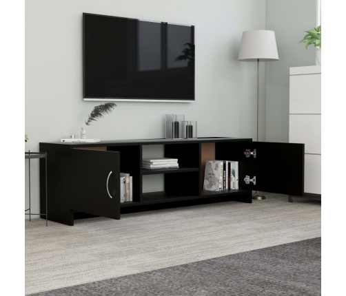 Mueble para TV madera contrachapada negro 120x30x37,5 cm