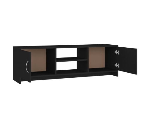 Mueble para TV madera contrachapada negro 120x30x37,5 cm