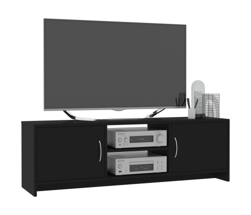 Mueble para TV madera contrachapada negro 120x30x37,5 cm