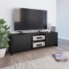 Mueble para TV madera contrachapada negro 120x30x37,5 cm