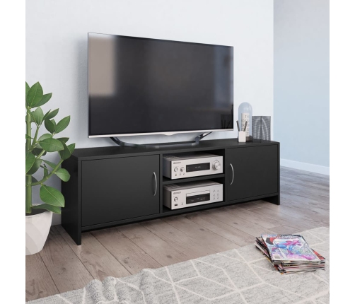 Mueble para TV madera contrachapada negro 120x30x37,5 cm