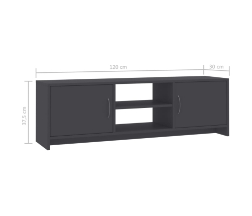 Mueble para TV madera contrachapada gris 120x30x37,5 cm