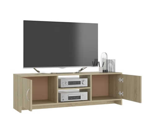 Mueble de TV madera contrachapada color roble 120x30x37,5cm