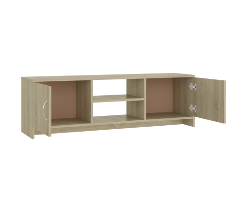 Mueble de TV madera contrachapada color roble 120x30x37,5cm