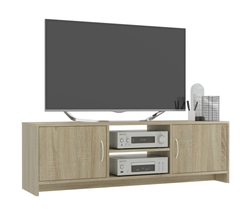 Mueble de TV madera contrachapada color roble 120x30x37,5cm