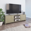 Mueble de TV madera contrachapada color roble 120x30x37,5cm