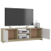 Mueble de TV madera contrachapada blanco y roble 120x30x37,5 cm