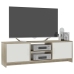 Mueble de TV madera contrachapada blanco y roble 120x30x37,5 cm