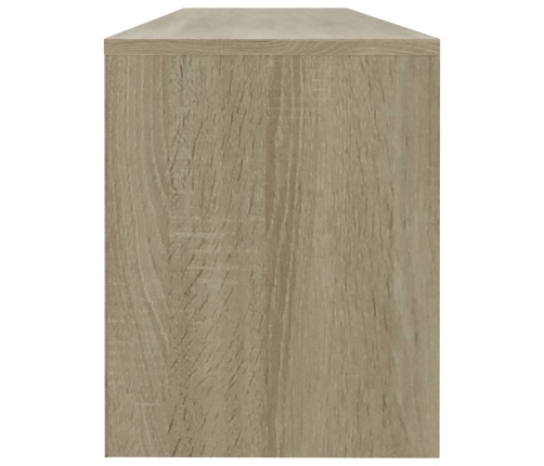 Mueble de TV madera contrachapada blanco y roble 120x30x37,5 cm