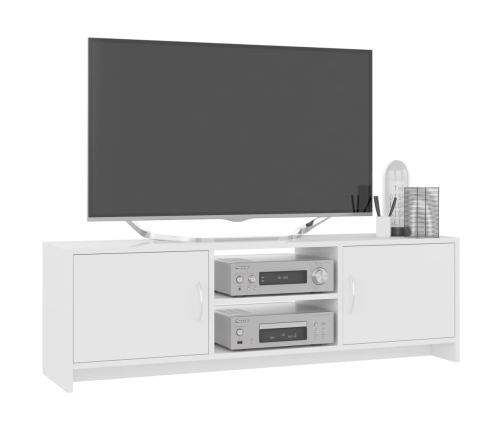 Mueble TV madera contrachapada blanco brillante 120x30x37,5cm