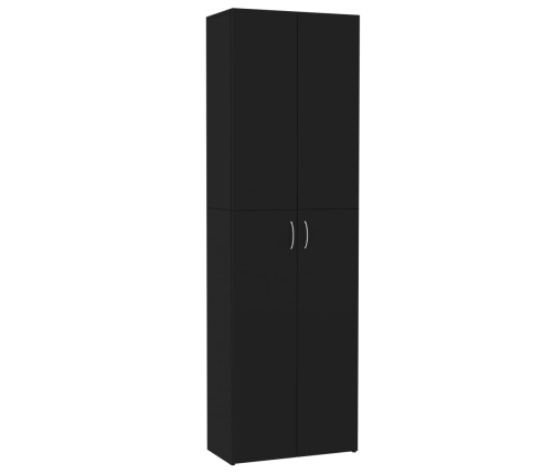 Armario de oficina de madera contrachapada negro 60x32x190 cm