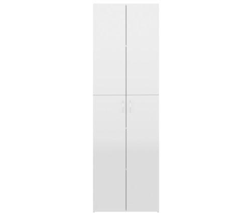 Armario de oficina de contrachapado blanco brillo 60x32x190 cm