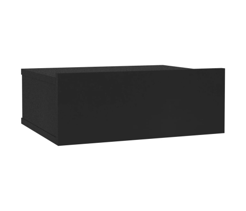 vidaXL Mesita de noche flotante madera contrachapada negro 40x30x15cm