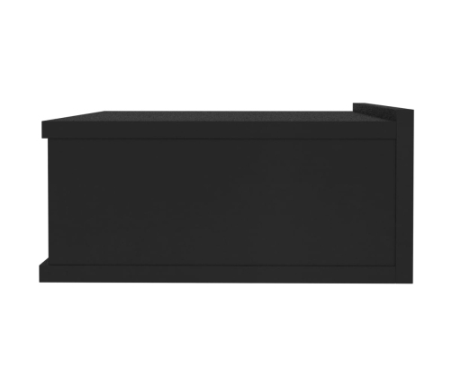 vidaXL Mesita de noche flotante madera contrachapada negro 40x30x15cm