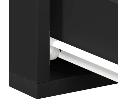 Mesita de noche flotante madera contrachapada negro 40x30x15cm