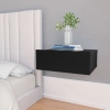 vidaXL Mesita de noche flotante madera contrachapada negro 40x30x15cm