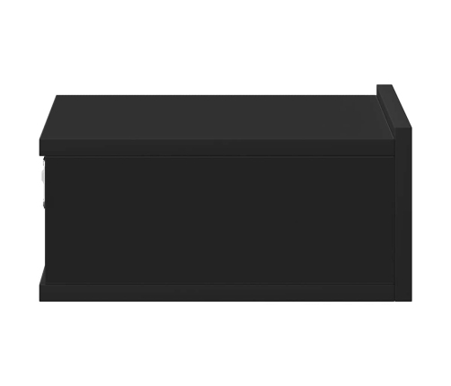 Mesitas de noche flotantes 2 uds contrachapada negro 40x30x15cm