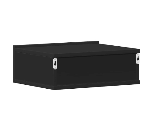 Mesitas de noche flotantes 2 uds contrachapada negro 40x30x15cm