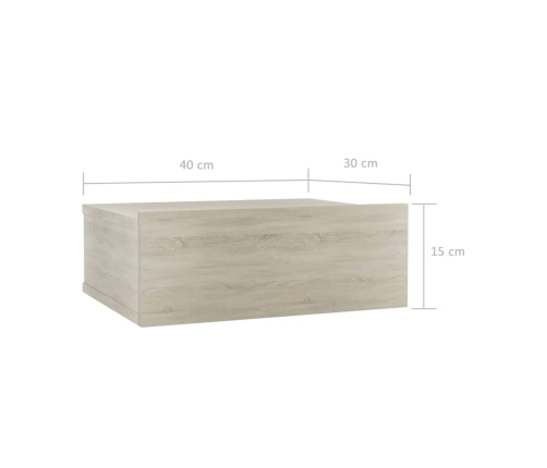 vidaXL Mesitas de noche flotantes 2 uds contrachapada roble 40x30x15cm