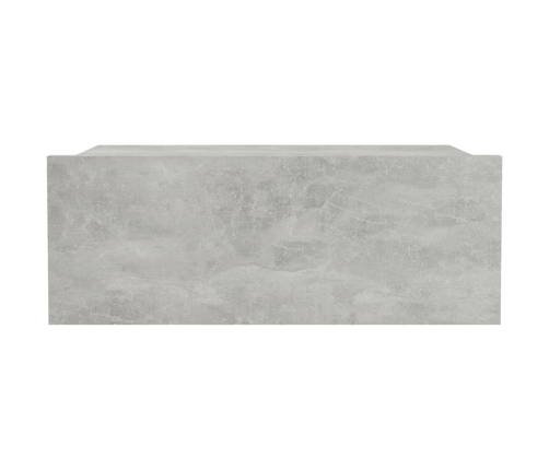 vidaXL Mesita de noche flotante contrachapada gris hormigón 40x30x15cm