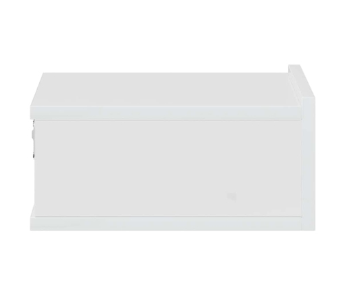 Mesitas noche flotante 2 uds contrachapada blanco 40x30x15 cm